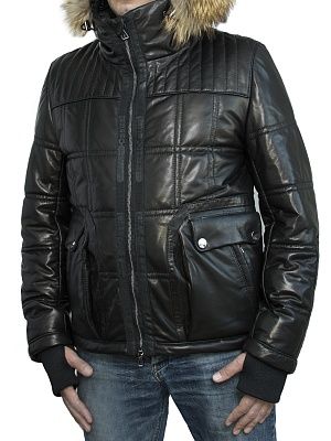 Куртка кожаная демисезонная МК17-12К Vitelino