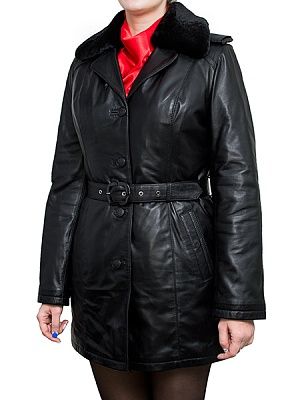 Куртка кожаная зимняя "Полиция" №2 женская
