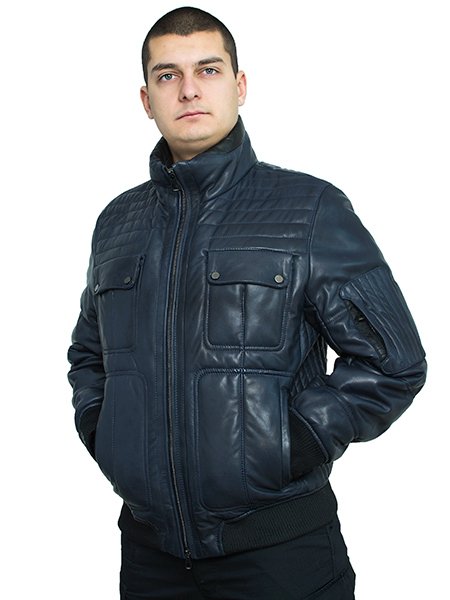 Куртка кожаная демисезонная МК17-11К Vegital