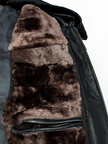Куртка кожаная PROFARMY МВД на меху без замка с манжетой